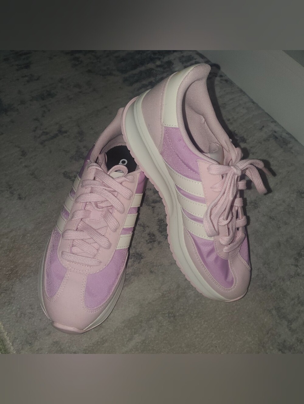 Adidas Women’s Pink Lace-Up Casual Sneakers